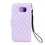 Wholesale Samsung Galaxy S6 Quilted Flip Leather Wallet Case with Strap (Purple)